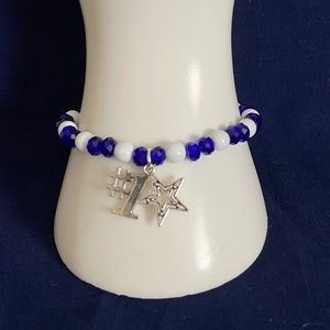 Dallas Cowboys Beaded Stretch Bracelet with Charm